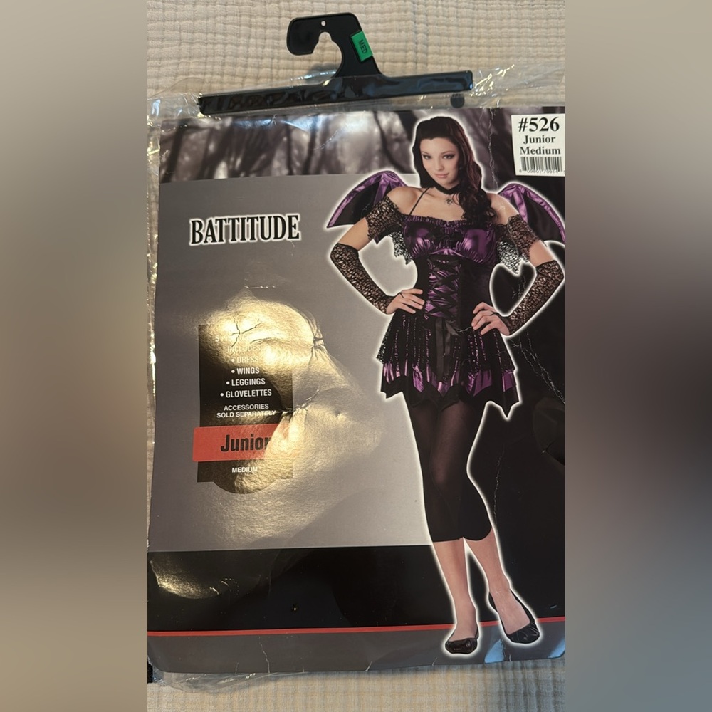 Batitude bat girl Halloween goth Costume with Wings